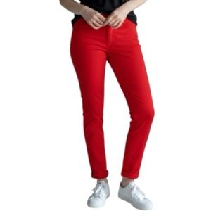 % Michael Kors Vibrant Red Knit Pants Size 4
